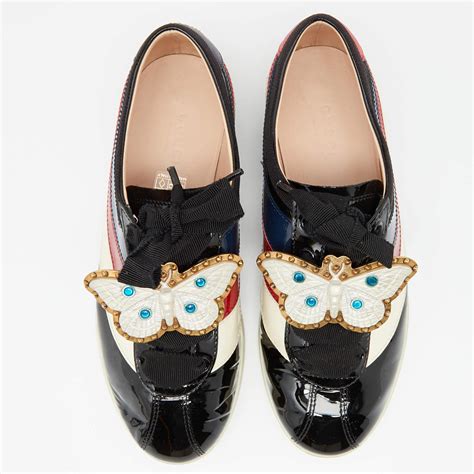 gucci shoes butterfly|Gucci falacer butterfly sneakers.